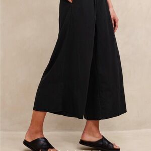 Black Linen Wide-Leg Pants